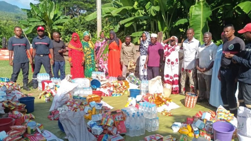 Distribution of emergency goods in Anjouan. Photo: General Directorate of Civil Security of Comoros