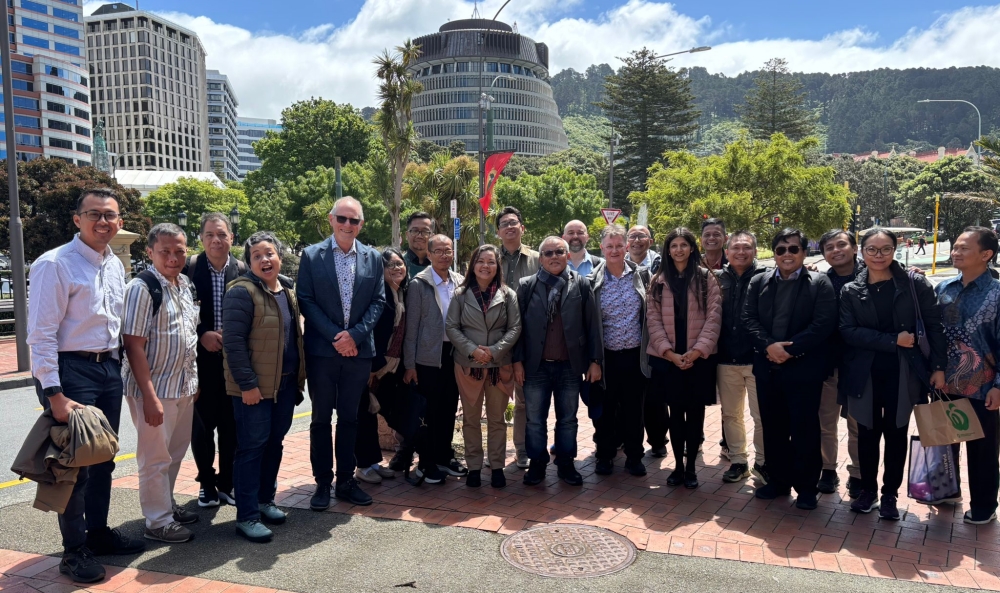 Group photo during Indonesia's knowledge visit to New Zealand