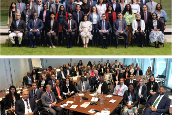 Top: Climate and Disaster Risk Finance Executive Education Program organized by World Bank's Disaster Risk Financing and Insurance Program in partnership with Insurance Development Forum (IDF), and University of Oxford. Below: Insurance Development Forum (IDF) and World Bank Group (WBG) Knowledge Hub Day.