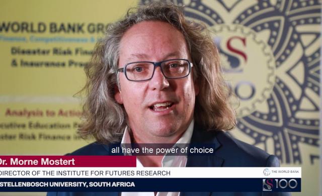 Dr. Morne Mostert: Close Relationship between the Futures Thinking and Disaster Risk Finance